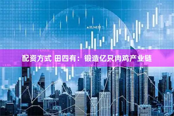 配资方式 田四有：锻造亿只肉鸡产业链